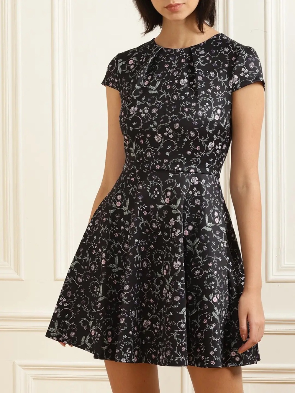 Ted Baker London Black Floral Skater‎ Dress